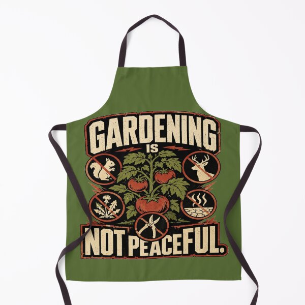 Item preview, Gardening Is Not Peaceful Funny Tomato Garden designed and sold by POD DYNASTY.
