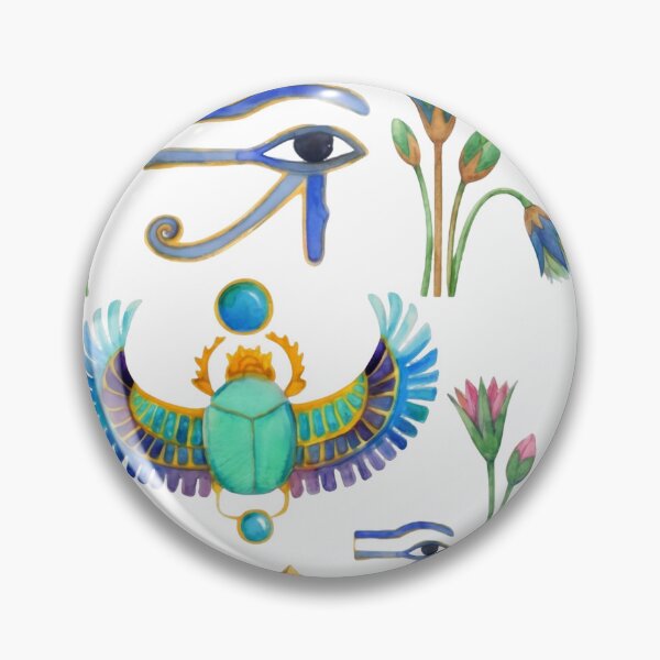 Item preview, Watercolor Egyptian Symbols Set - Scarab Eye of Horus Pyramids designed and sold by GulfSignature.