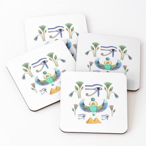 Item preview, Watercolor Egyptian Symbols Set - Scarab Eye of Horus Pyramids designed and sold by GulfSignature.