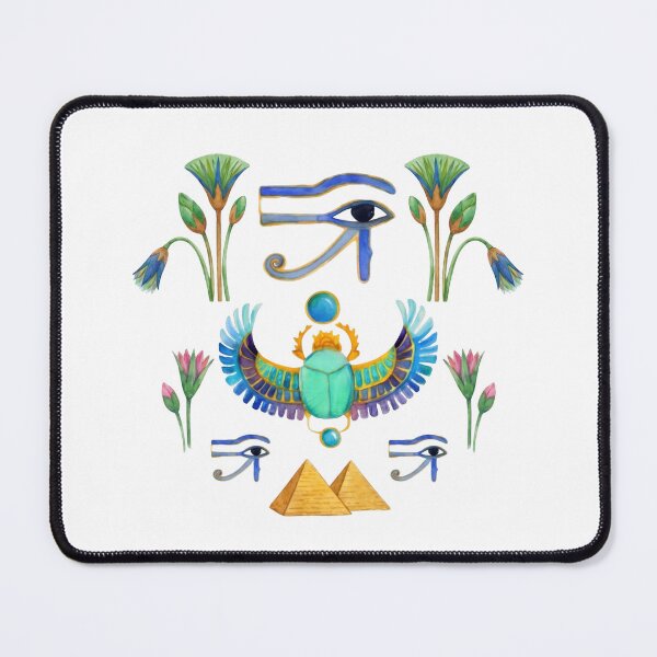 Item preview, Watercolor Egyptian Symbols Set - Scarab Eye of Horus Pyramids designed and sold by GulfSignature.