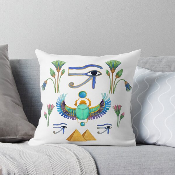 Item preview, Watercolor Egyptian Symbols Set - Scarab Eye of Horus Pyramids designed and sold by GulfSignature.