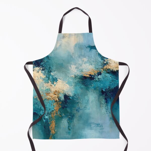 Item preview, Abstract Textured Blue Palette No. 06 - Stormy Teal & Gold Abstract Expression designed and sold by SlowRegardArt.