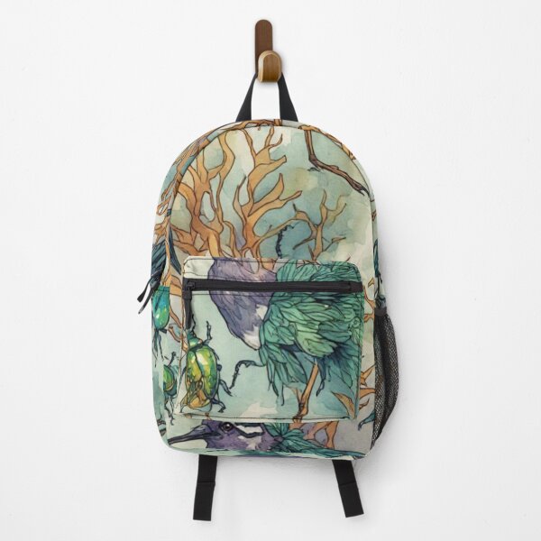 Item preview,  Mystical Coastal Wetlands Sandpipers and Emerald Jewel Beetles Pattern designed and sold by dcohea.