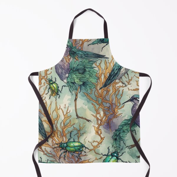 Item preview, Mystical Coastal Wetlands Sandpipers and Emerald Jewel Beetles Pattern designed and sold by dcohea.