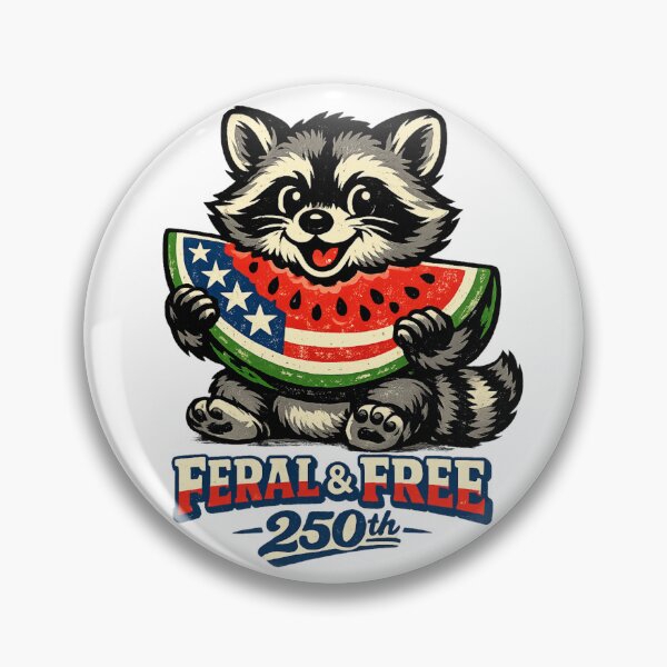 Item preview, Feral and Free 250th Patriotic Raccoon America designed and sold by ShopVelona.