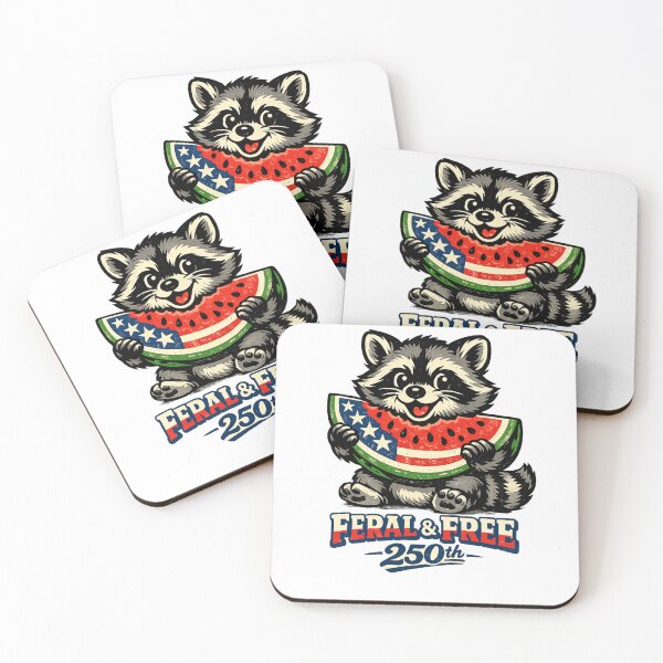 Item preview, Feral and Free 250th Patriotic Raccoon America designed and sold by ShopVelona.