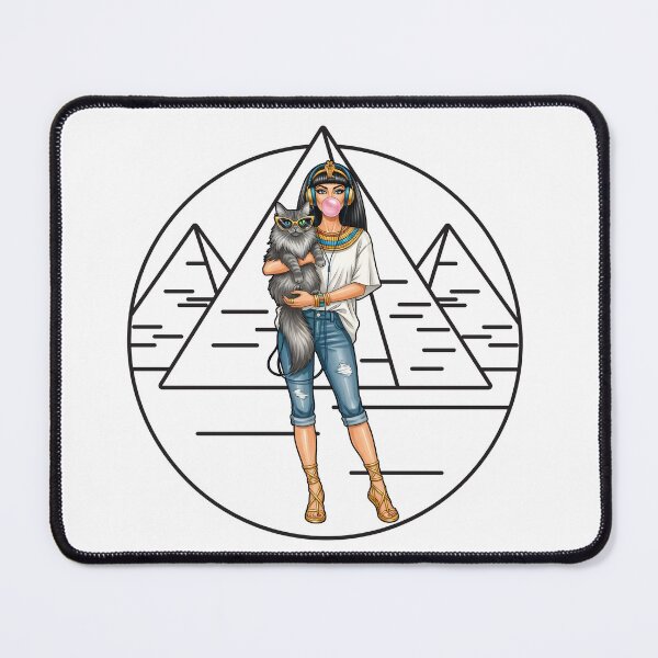 Item preview, Modern Cleopatra & Cat T-Shirt, Cane the Royal Egyptian Pet, Stylish History Graphic designed and sold by AbuCAni Studio .