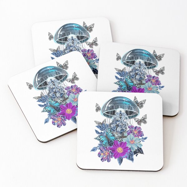 Item preview, Jellyfish & Butterflies Floral Dark Fantasy Art designed and sold by FAGMAVisuals.