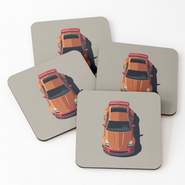 Item preview, Nissan 350Z Widebody Orange JDM Top View Vector Illustration designed and sold by Motorline44.