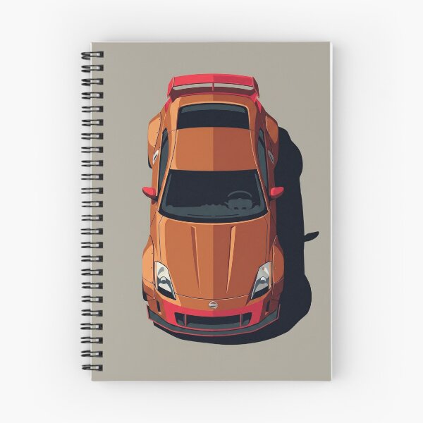 Item preview, Nissan 350Z Widebody Orange JDM Top View Vector Illustration designed and sold by Motorline44.