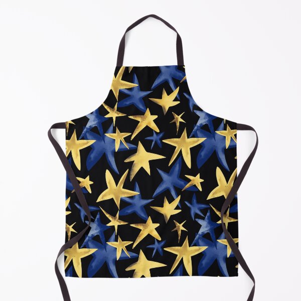 Item preview, Yellow And Blue Scattered Stars Festival Pattern On Black designed and sold by DEC02.
