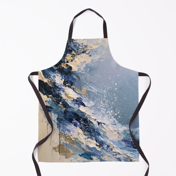 Item preview, Abstract Textured Blue Palette No. 08 - Dynamic Blue & Gold Motion Impasto designed and sold by SlowRegardArt.