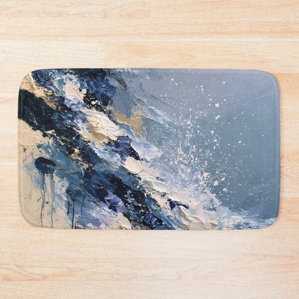 Item preview, Abstract Textured Blue Palette No. 08 - Dynamic Blue & Gold Motion Impasto designed and sold by SlowRegardArt.