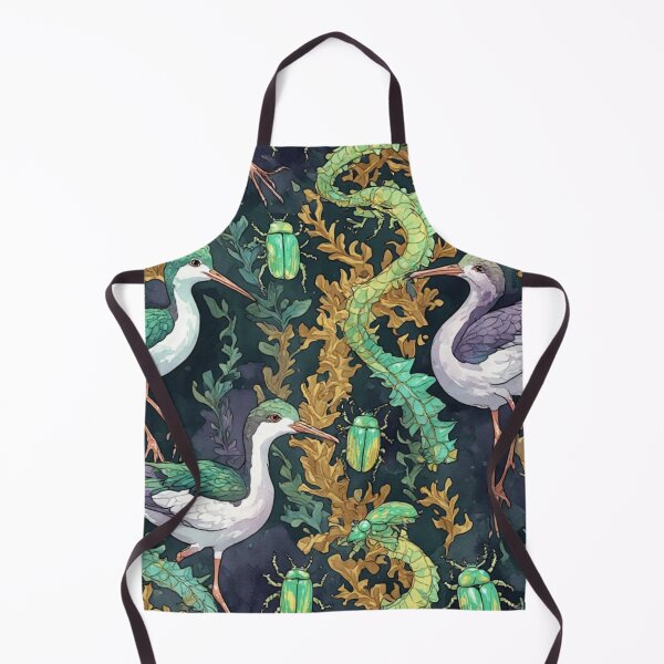 Item preview, Mystical Coastal Wetlands Sandpipers and Emerald Jewel Beetles Pattern designed and sold by dcohea.