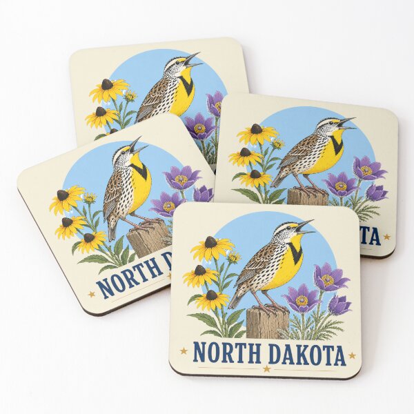 Item preview, North Dakota Meadowlark & Prairie Rose Homage designed and sold by The-Drip-Studio.