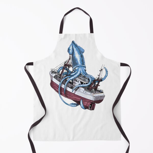 Item preview, Kraken Attacking Fishing Boat Blue designed and sold by Kelsey Worth.