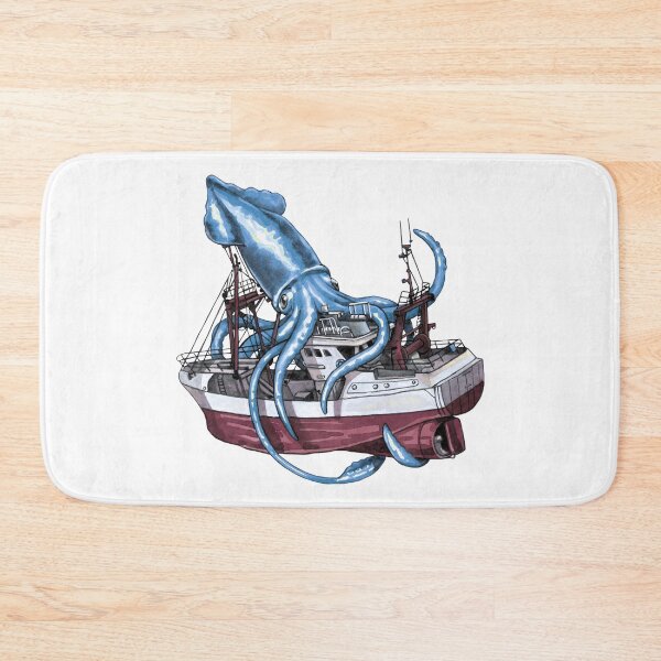 Item preview, Kraken Attacking Fishing Boat Blue designed and sold by Kelsey Worth.