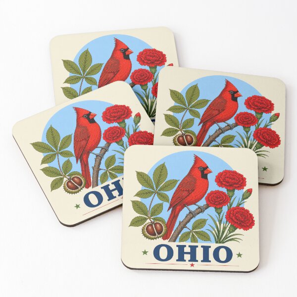 Item preview, Ohio Cardinal & Scarlet Carnation Homage designed and sold by The-Drip-Studio.