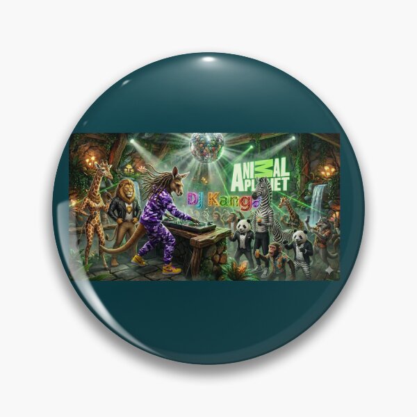 Item preview, DJ Kanga Wild Zoo Beats – Anthropomorphic Animal Rave Sticker designed and sold by ikonicgallery.