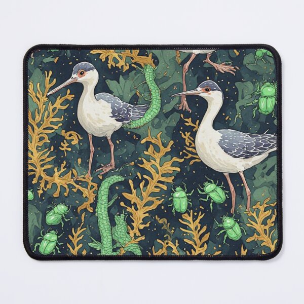 Item preview, Mystical Coastal Wetlands Sandpipers and Emerald Jewel Beetles Pattern designed and sold by dcohea.