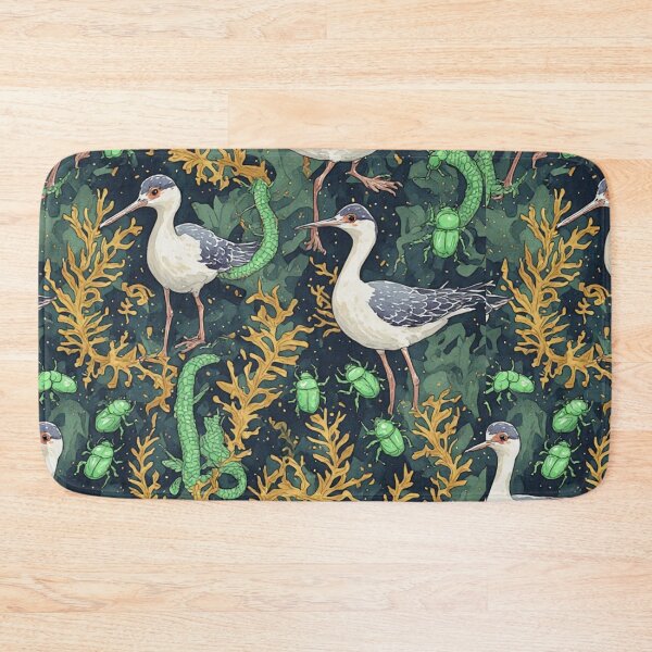 Item preview, Mystical Coastal Wetlands Sandpipers and Emerald Jewel Beetles Pattern designed and sold by dcohea.