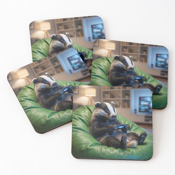 Item preview, Old School Badger Gamer Blasts Asteroids designed and sold by Tridentulus.