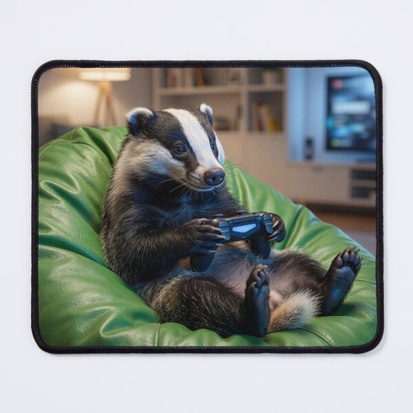 Item preview, Old School Badger Gamer Blasts Asteroids designed and sold by Tridentulus.