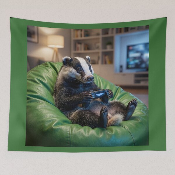 Item preview, Old School Badger Gamer Blasts Asteroids designed and sold by Tridentulus.