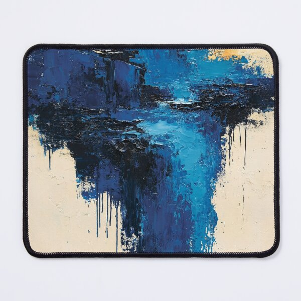 Item preview, Abstract Textured Blue Palette No. 10 - Cascading Deep Blue Impasto Drips designed and sold by SlowRegardArt.