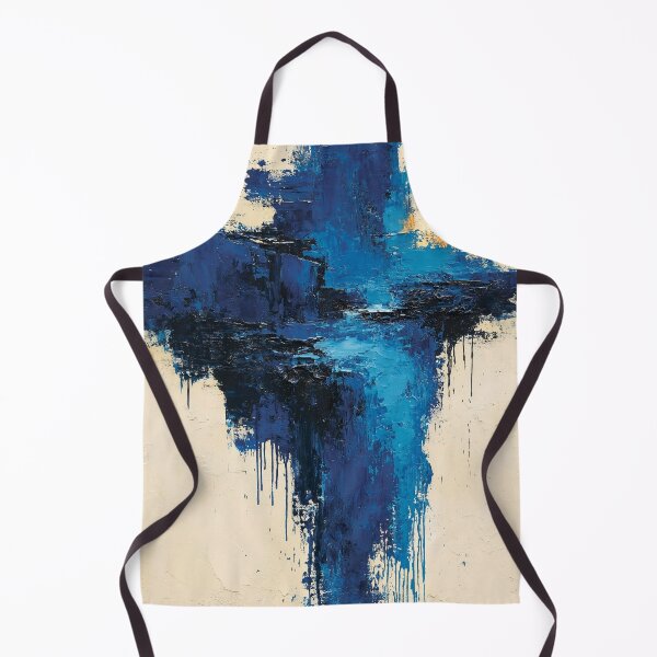 Item preview, Abstract Textured Blue Palette No. 10 - Cascading Deep Blue Impasto Drips designed and sold by SlowRegardArt.
