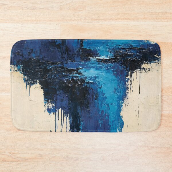 Item preview, Abstract Textured Blue Palette No. 10 - Cascading Deep Blue Impasto Drips designed and sold by SlowRegardArt.