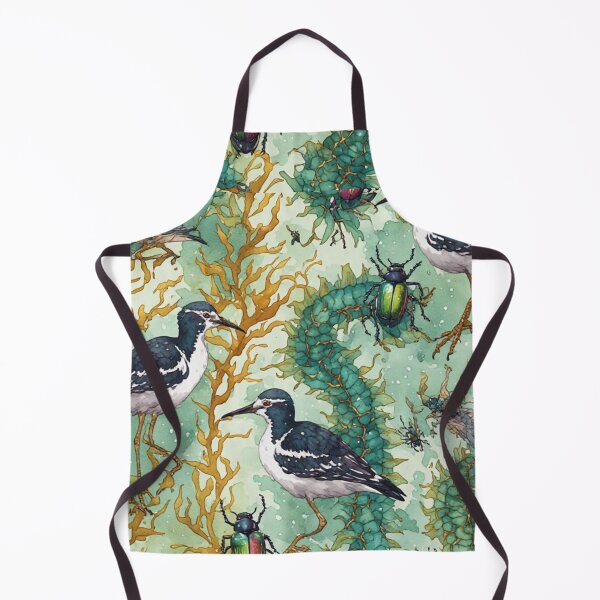 Item preview, Mystical Coastal Wetlands Sandpipers and Emerald Jewel Beetles Pattern designed and sold by dcohea.