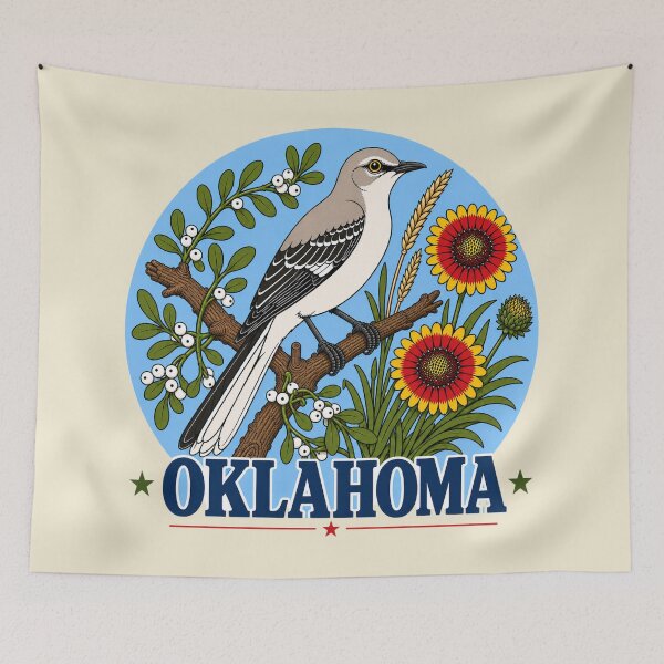 Item preview, Oklahoma Mockingbird & Indian Blanket Homage designed and sold by The-Drip-Studio.