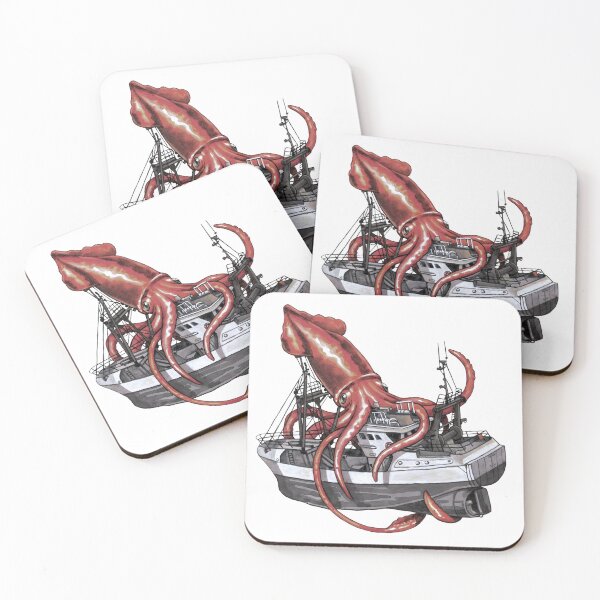 Item preview, Kraken Attacking Fishing Boat Vintage designed and sold by Kelsey Worth.