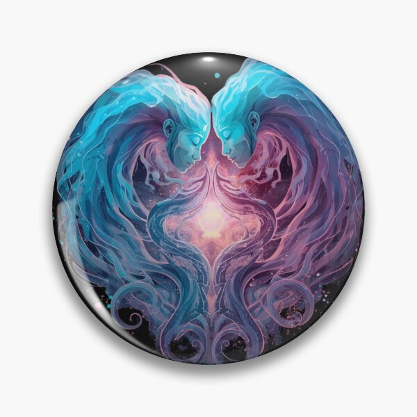 Item preview, Twin Souls Heart Glowing Fantasy Couple Art designed and sold by FAGMAVisuals.