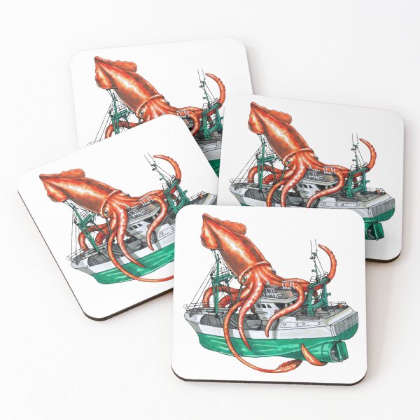 Item preview, Kraken Attacking Fishing Boat designed and sold by Kelsey Worth.