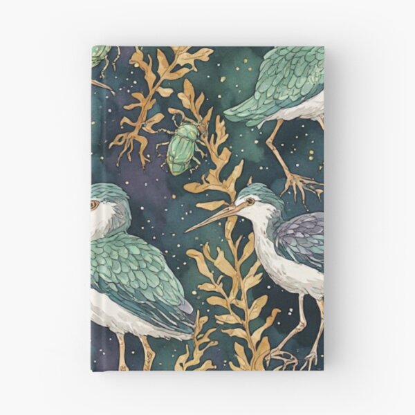Item preview, Mystical Coastal Wetlands Sandpipers and Emerald Jewel Beetles Pattern designed and sold by dcohea.