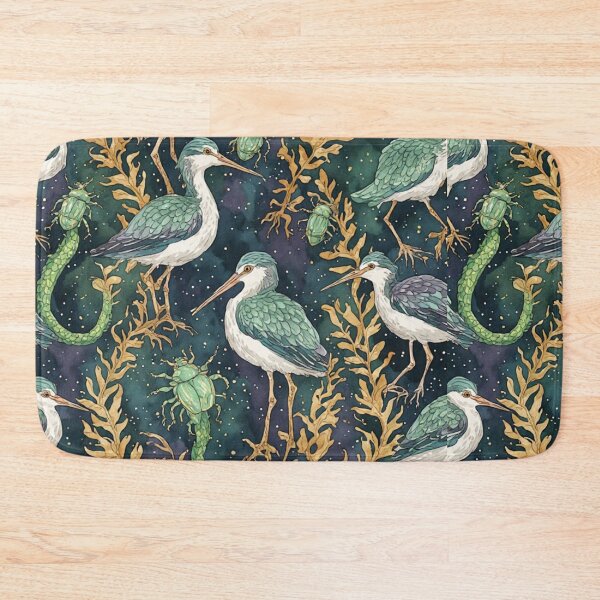 Item preview, Mystical Coastal Wetlands Sandpipers and Emerald Jewel Beetles Pattern designed and sold by dcohea.