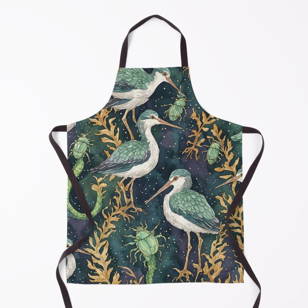 Item preview, Mystical Coastal Wetlands Sandpipers and Emerald Jewel Beetles Pattern designed and sold by dcohea.