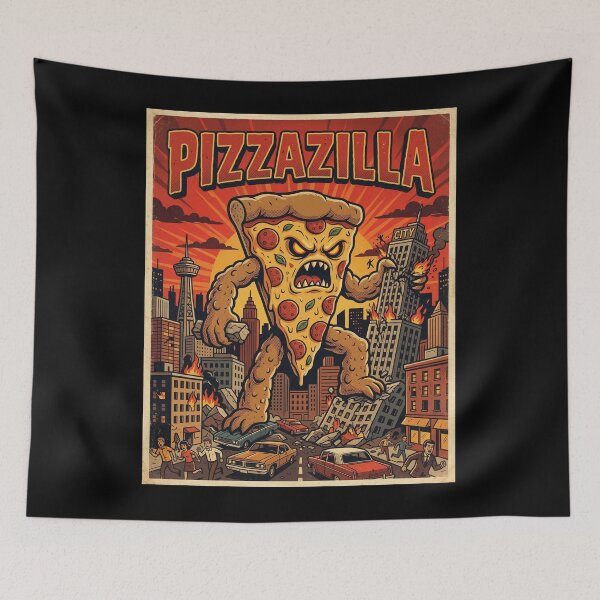 Item preview, Pizzazilla Giant Pizza Monster City Attack Funny designed and sold by d247.