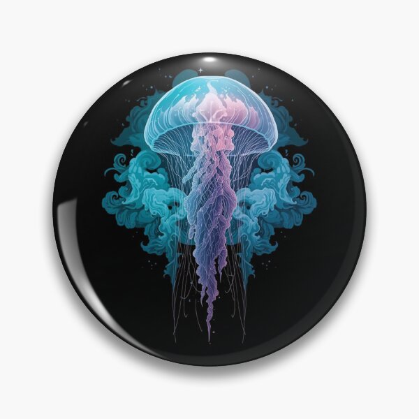 Item preview, Glowing Jellyfish Ocean Waves Dark Fantasy Art designed and sold by FAGMAVisuals.
