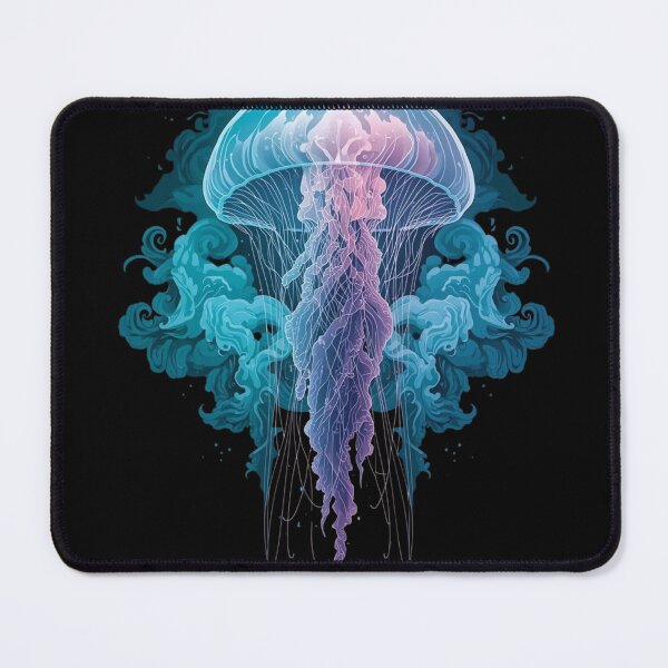 Item preview, Glowing Jellyfish Ocean Waves Dark Fantasy Art designed and sold by FAGMAVisuals.