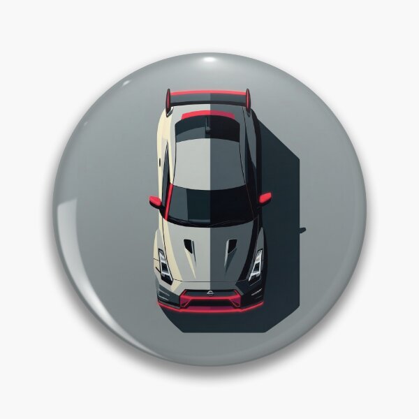 Item preview, Nissan GTR R35 Neon Red JDM Top View Vector Illustration designed and sold by Motorline44.