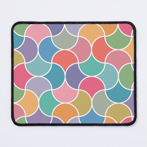 Item preview, Scallop Harmony Retro Geometric Pattern in Pastel Rainbow Tones designed and sold by melanie4816.