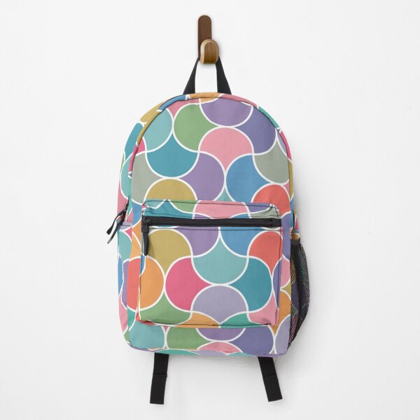 Item preview, Scallop Harmony Retro Geometric Pattern in Pastel Rainbow Tones designed and sold by melanie4816.