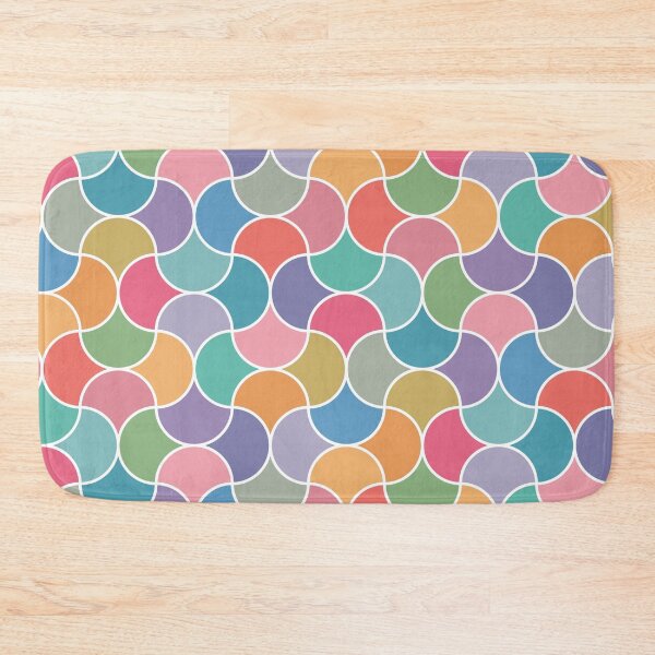 Item preview, Scallop Harmony Retro Geometric Pattern in Pastel Rainbow Tones designed and sold by melanie4816.