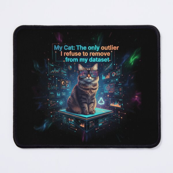 Item preview, My Cat: The only outlier I refuse to remove from my dataset - Funny Data Analyst Cat Graphic. designed and sold by spreadsheetcafe.
