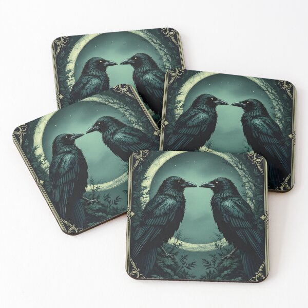Item preview, Twin Ravens Gothic Moon Wall Art designed and sold by NoctisCurio.