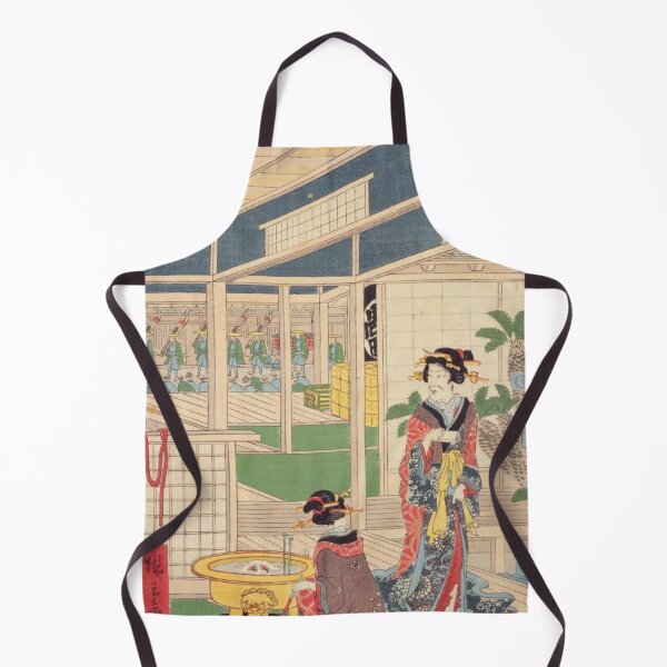 Item preview, Geisha at Akasaka Station – Vintage Japanese Ukiyo-e Beauty Print designed and sold by vekotpu.