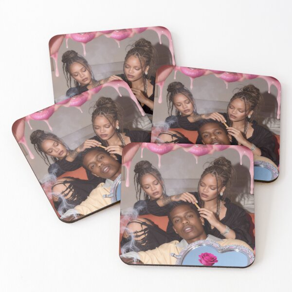 Item preview, Surreal Rihanna & A$AP Rocky Melting Pink Collage designed and sold by y2kponyclub.